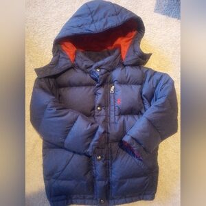 Boys Navy Blue Polo Puffer Jacket